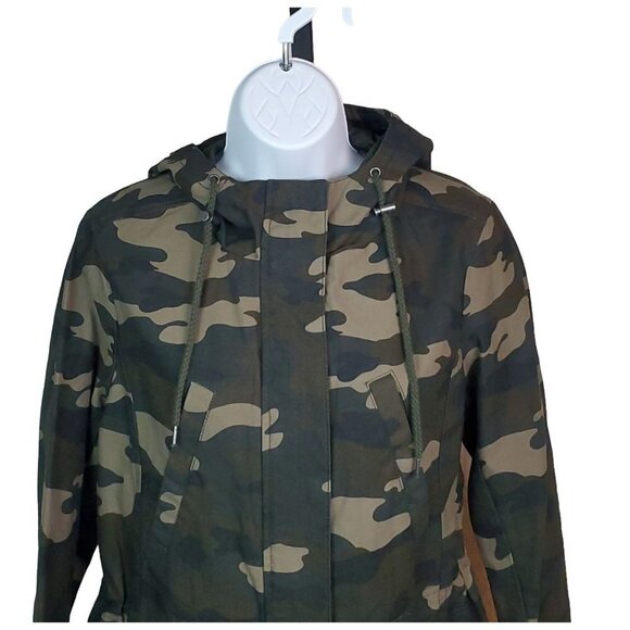 Levi's Size Small Fishtail Parka Brown Dark Green Dark Tan Camouflage - Picture 2 of 12